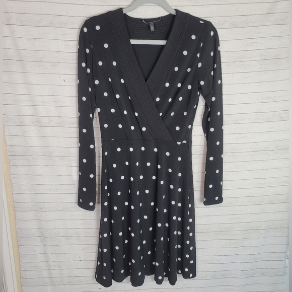 WHBM POLKA DOT REVERISIBLE DRESS, SZ 4 - Picture 1 of 16